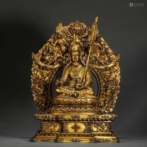 Qing Dynasty gilt bronze seated Buddha statue