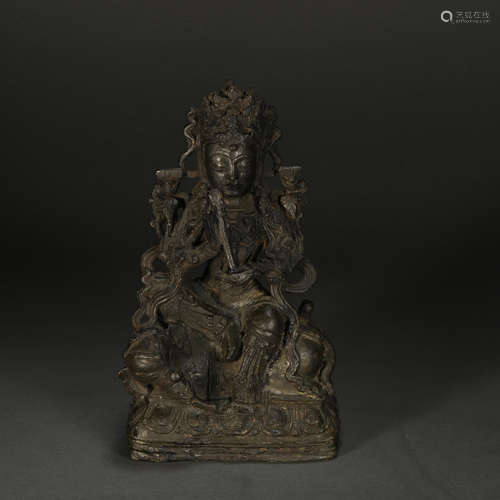 Ming Dynasty bronze statue of Puxian Bodhisattva