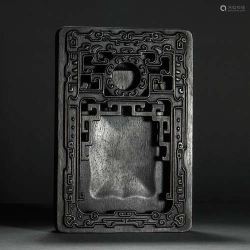 Qing Dynasty Red Sandalwood Carving Duan Inkstone