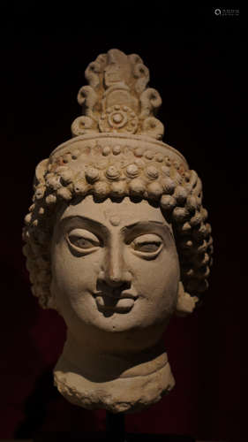 8th century Gandhara Avalokitesvara head portrait