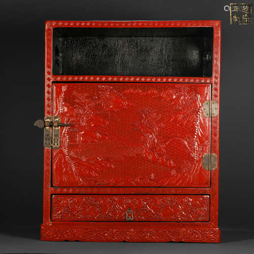 Qing Dynasty Lacquerware Landscape Treasure Box