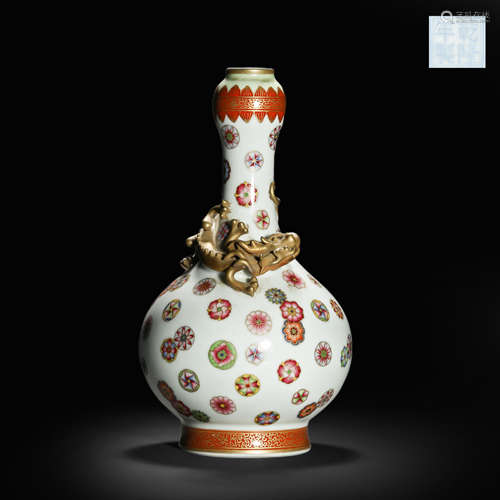 Qing Dynasty Panlong Garlic Bottle