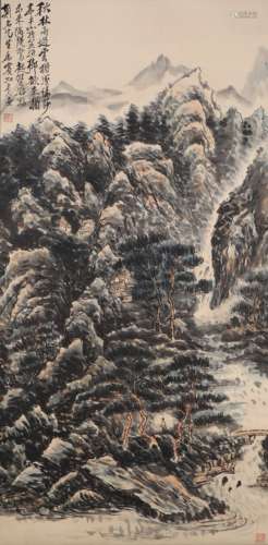 Huang Binhong's autumn forest cloud and rain