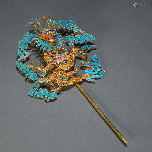 Qing Dynasty Gilt Bronze Hairpin