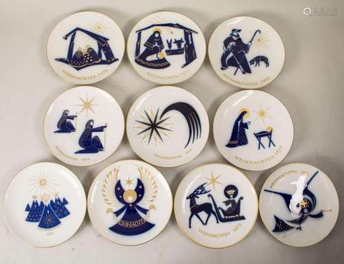 10 Weihnachtsteller / 10 Christmas plates, limited edition, ...