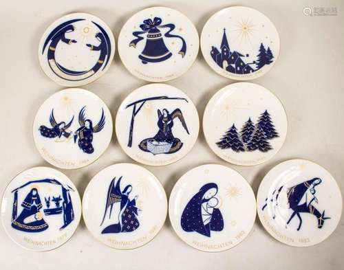 10 Weihnachtsteller /10 Christmas plates, limited edition, K...