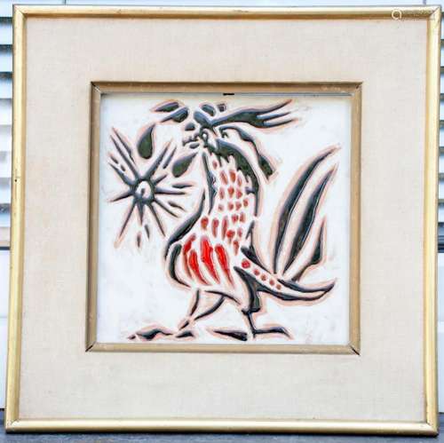 Keramik-Künstlerfliese / An artist ceramic tile, Jean Lurcat...