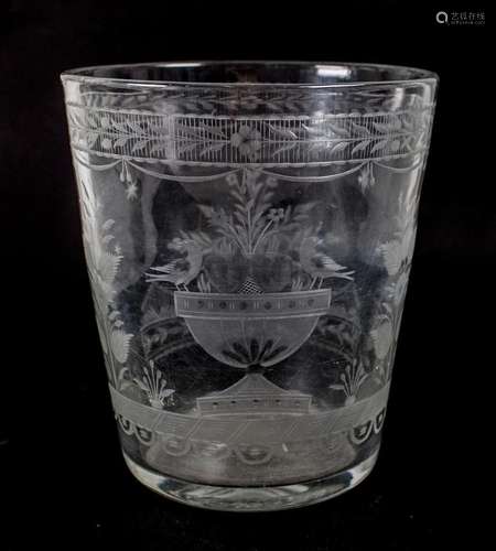 Großer Biedermeier Hochzeitsbecher / A large wedding glass b...