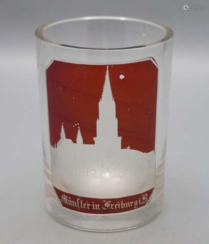 Ansichtenbecher  Münster in Freiburg i.B.  / A glass beaker ...