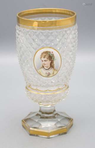 Bäderglas mit junger Dame / A glass with the miniature of a ...