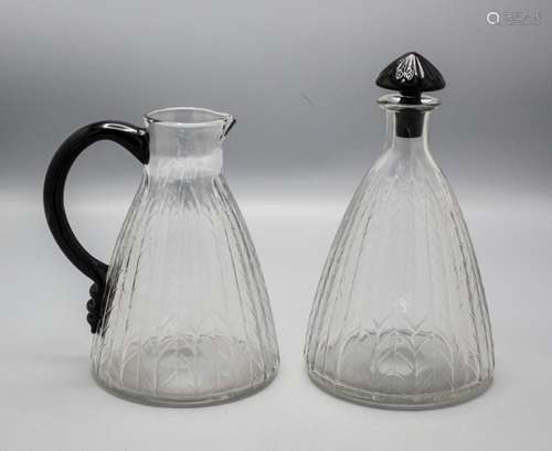 Art Déco Krug und Karaffe / An Art Deco decanter and carafe,...