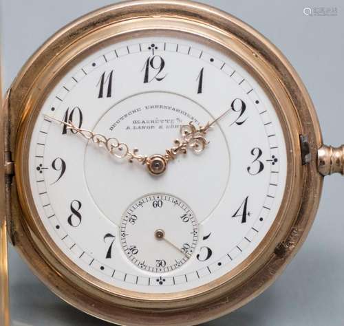 Savonette Taschenuhr / A 14 ct gold pocket watch, A. Lange &...