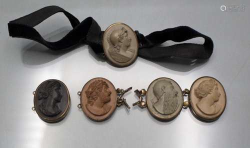 5 antike Kameen / A set of 5 cameos