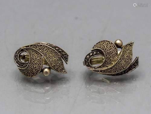 Art Déco Ohrclips / Art Deco Sterling silver ear clips, Theo...