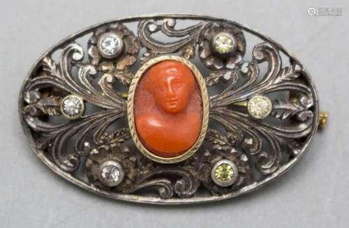 Barock Brosche mit Gemme / A brooch, 18-19. Jh.