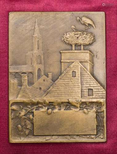 Plakette Elsass / Médaille de table  Alsace , 1919