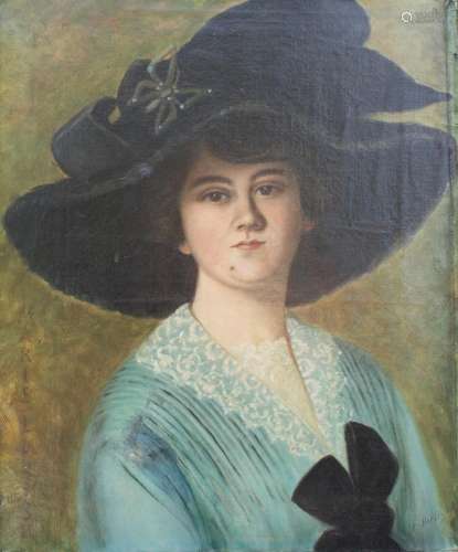 Georges BRÉTEGNIER (1860-1892), Dame mit Hut / Lady with a h...