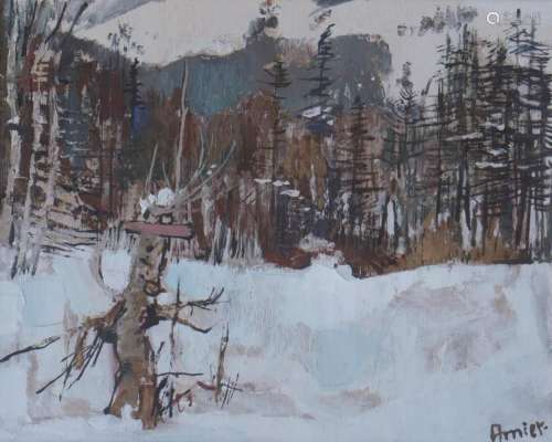 Cuno Amiet (1868-1961),  Winterwaldlandschaft  /  A winter f...