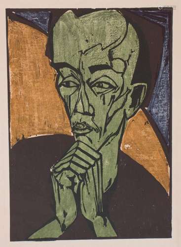 nach Erich Heckel (1883-1970),  Männerbildnis  /  A portrait...