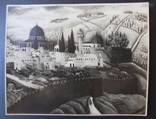 Reuven Rubin (1893-1974), Gemäldefoto  Jerusalem II , 1928