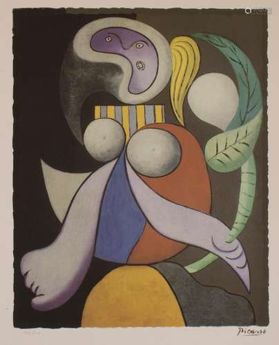 Pablo Picasso (1881-1973),  Femme à la fleur  /  A woman wit...