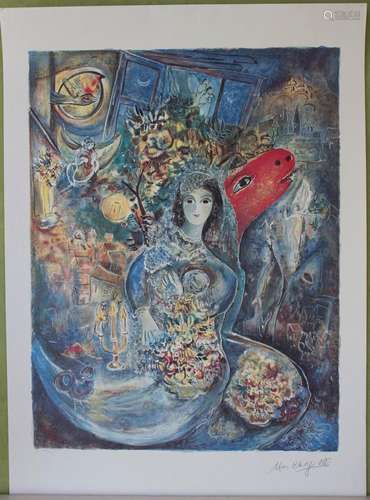 Marc Chagall (1887-1985), Künstlerplakat  Bella