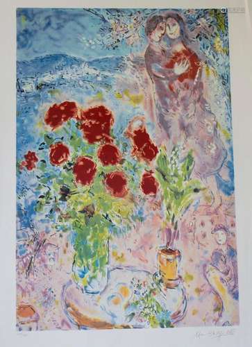 Marc Chagall (1887-1985),  Bouquet rouge , 20. Jh.