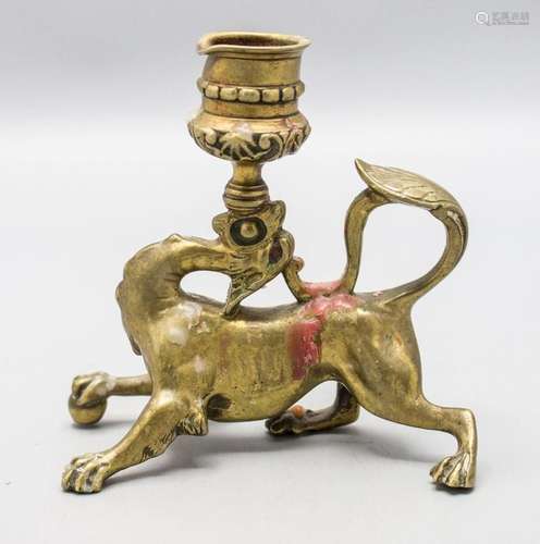 Bronzeleuchter  Drache  / A bronze candle holder with a drag...