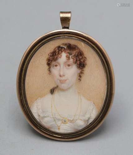 Miniatur einer Dame / A miniature portrait of a lady in an 8...