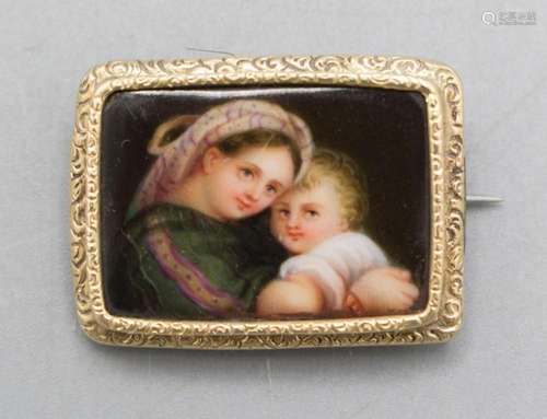 Miniatur  Mutter mit Kind  / A miniature portrait of a mothe...