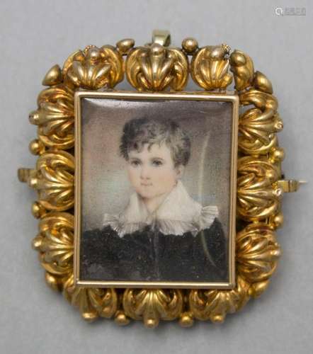 Miniatur  junger Mann  / A miniature portrait of a young gen...