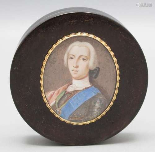 Barock Tabatiere / A Baroque snuffbox with the portrait of a...