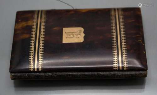 Kartenhalter / Etui / Cardholder with gold inlay, 19. Jh.