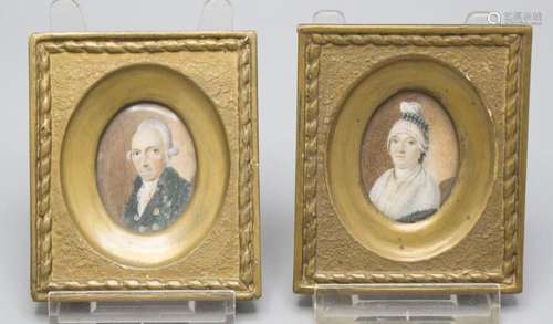 Paar Miniaturen / A pair of miniature paintings, wohl Ende 1...