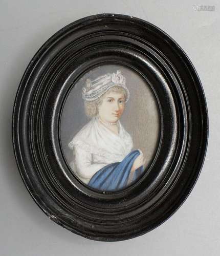 Miniatur einer Dame / A miniature portrait of a lady, Anfang...