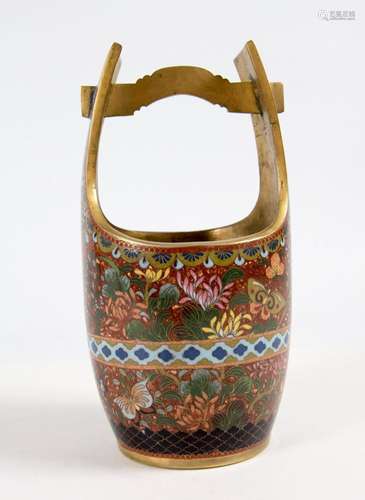 Cloisonné-Henkelkörbchen / A Cloisonné basket with handles, ...