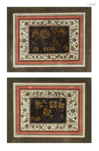 Two Gilt Muraqqa Pages