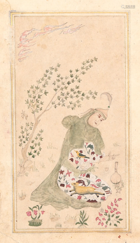 A Safavid Painting of a Maiden