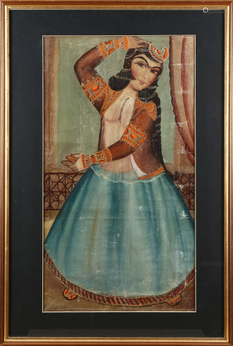 Painting of a Qajar Dancing Girl