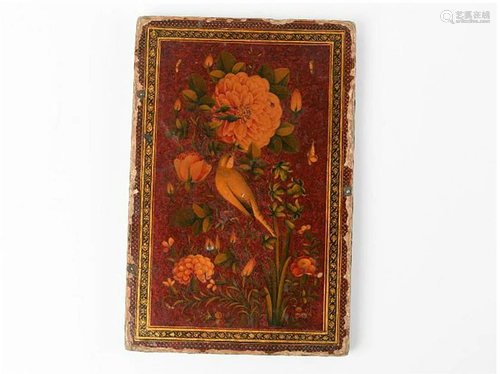 A Qajar Lacquered Papier-MachÃ© Mirror Case