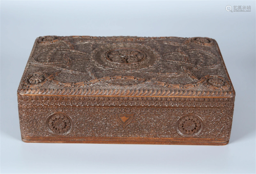 A Finely Carved Fruitwood Casket