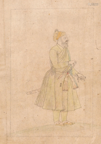 Drawing of a Mughal Courtier