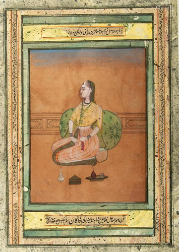 A princess seated on a terrace