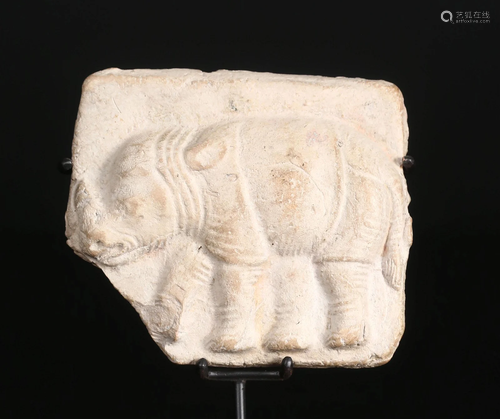 A Terracotta Plaque Depicting a Rhinoceros, 1stCcentury