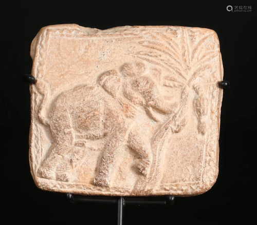A Terracotta Plaque Depicting an Elephant, 1st Century