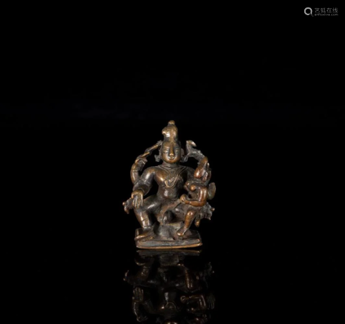 A bronze group of Uma-Maheshvara