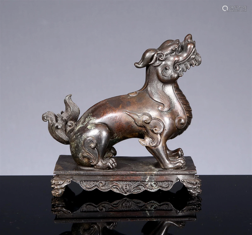 A Chinese Bronze Figure of a Qilin