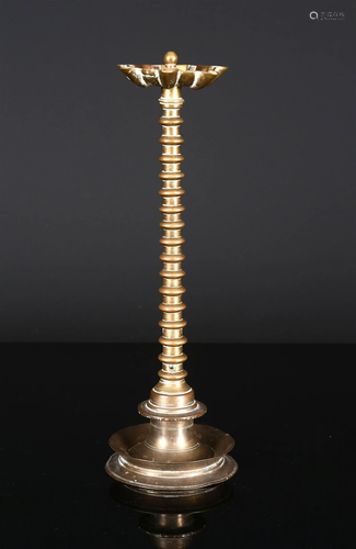 A Deccan Brass Lamp Stand