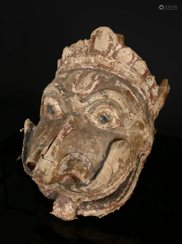 A 16th Century Wooden Mask of Lord Vishnu