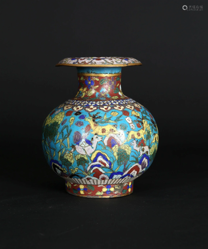 A Chinese Cloisonne vase.